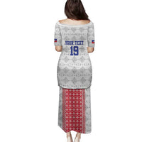 Custom Haiti Football Family Matching Puletasi and Hawaiian Shirt National Flag Design - Wonder Print Shop