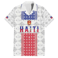 Custom Haiti Football Family Matching Short Sleeve Bodycon Dress and Hawaiian Shirt National Flag Design - Wonder Print Shop