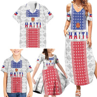Custom Haiti Football Family Matching Summer Maxi Dress and Hawaiian Shirt National Flag Design - Wonder Print Shop