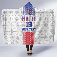 Custom Haiti Football Hooded Blanket National Flag Design - Wonder Print Shop