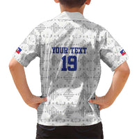 Custom Haiti Football Kid Hawaiian Shirt National Flag Design - Wonder Print Shop