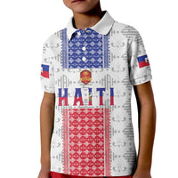 Custom Haiti Football Kid Polo Shirt National Flag Design - Wonder Print Shop