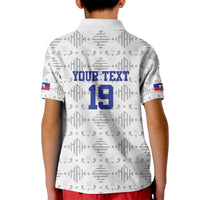 Custom Haiti Football Kid Polo Shirt National Flag Design - Wonder Print Shop