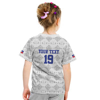 Custom Haiti Football Kid T Shirt National Flag Design - Wonder Print Shop