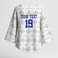 Custom Haiti Football Kimono Sleeve Blouse National Flag Design - Wonder Print Shop