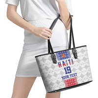 Custom Haiti Football Leather Tote Bag National Flag Design - Wonder Print Shop