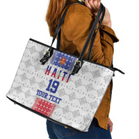 Custom Haiti Football Leather Tote Bag National Flag Design - Wonder Print Shop