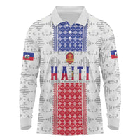 Custom Haiti Football Long Sleeve Polo Shirt National Flag Design - Wonder Print Shop