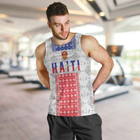 Custom Haiti Football Men Tank Top National Flag Design - Wonder Print Shop