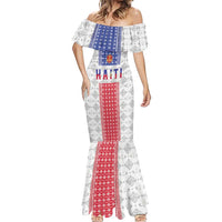 Custom Haiti Football Mermaid Dress National Flag Design - Wonder Print Shop