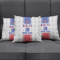 Custom Haiti Football Pillow Cover National Flag Design - Wonder Print Shop