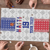 Custom Haiti Football Puzzle National Flag Design - Wonder Print Shop