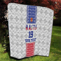 Custom Haiti Football Quilt National Flag Design - Wonder Print Shop