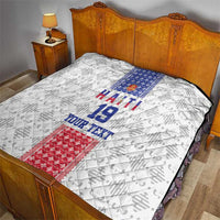 Custom Haiti Football Quilt National Flag Design - Wonder Print Shop