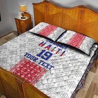 Custom Haiti Football Quilt Bed Set National Flag Design - Wonder Print Shop