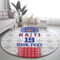 Custom Haiti Football Round Carpet National Flag Design - Wonder Print Shop
