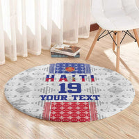 Custom Haiti Football Round Carpet National Flag Design - Wonder Print Shop