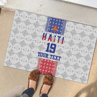 Custom Haiti Football Rubber Doormat National Flag Design - Wonder Print Shop