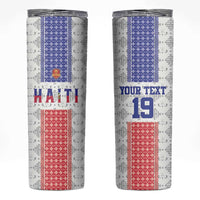 Custom Haiti Football Skinny Tumbler National Flag Design - Wonder Print Shop