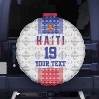 Custom Haiti Football Spare Tire Cover National Flag Design - Wonder Print Shop