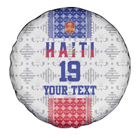 Custom Haiti Football Spare Tire Cover National Flag Design - Wonder Print Shop
