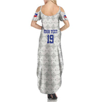 Custom Haiti Football Summer Maxi Dress National Flag Design - Wonder Print Shop