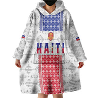 Custom Haiti Football Wearable Blanket Hoodie National Flag Design - Wonder Print Shop
