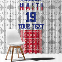 Custom Haiti Football Window Curtain National Flag Design - Wonder Print Shop