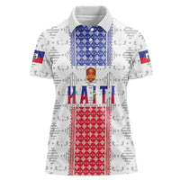 Custom Haiti Football Women Polo Shirt National Flag Design - Wonder Print Shop