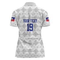 Custom Haiti Football Women Polo Shirt National Flag Design - Wonder Print Shop