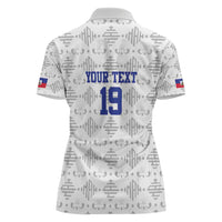 Custom Haiti Football Women Polo Shirt National Flag Design - Wonder Print Shop