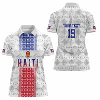 Custom Haiti Football Women Polo Shirt National Flag Design - Wonder Print Shop