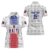 Custom Haiti Football Women Polo Shirt National Flag Design - Wonder Print Shop