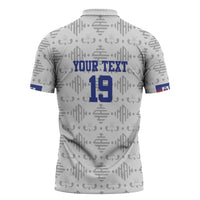 Custom Haiti Football Zipper Polo Shirt National Flag Design - Wonder Print Shop