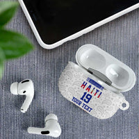 Custom Haiti Football AirPods Case Paisley Flag Pattern Design - Wonder Print Shop