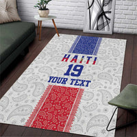 Custom Haiti Football Area Rug Paisley Flag Pattern Design - Wonder Print Shop