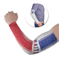 Custom Haiti Football Arm Sleeves Paisley Flag Pattern Design - Wonder Print Shop
