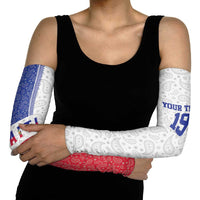 Custom Haiti Football Arm Sleeves Paisley Flag Pattern Design - Wonder Print Shop