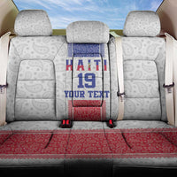 Custom Haiti Football Back Car Seat Cover Paisley Flag Pattern Design - Wonder Print Shop