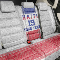 Custom Haiti Football Back Car Seat Cover Paisley Flag Pattern Design - Wonder Print Shop