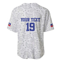 Custom Haiti Football Baseball Jersey Paisley Flag Pattern Design - Wonder Print Shop