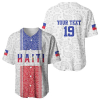 Custom Haiti Football Baseball Jersey Paisley Flag Pattern Design - Wonder Print Shop