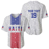Custom Haiti Football Baseball Jersey Paisley Flag Pattern Design - Wonder Print Shop