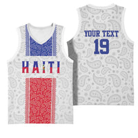 Custom Haiti Football Basketball Jersey Paisley Flag Pattern Design - Wonder Print Shop