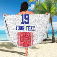 Custom Haiti Football Beach Blanket Paisley Flag Pattern Design - Wonder Print Shop