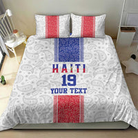 Custom Haiti Football Bedding Set Paisley Flag Pattern Design - Wonder Print Shop