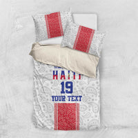 Custom Haiti Football Bedding Set Paisley Flag Pattern Design - Wonder Print Shop