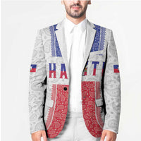 Custom Haiti Football Blazer Paisley Flag Pattern Design - Wonder Print Shop