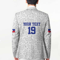 Custom Haiti Football Blazer Paisley Flag Pattern Design - Wonder Print Shop