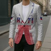 Custom Haiti Football Blazer Paisley Flag Pattern Design - Wonder Print Shop
